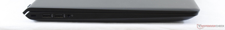 Left: 2x USB 3.0, 3.5 mm combo audio, Kensington Lock