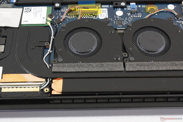 Dual 35 to 40 mm system fans are high-pitched once they get going