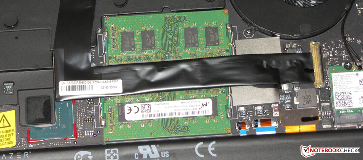 There are two memory slots. Memory runs in dual-channel mode.