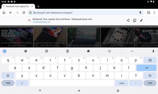 Keyboard landscape mode