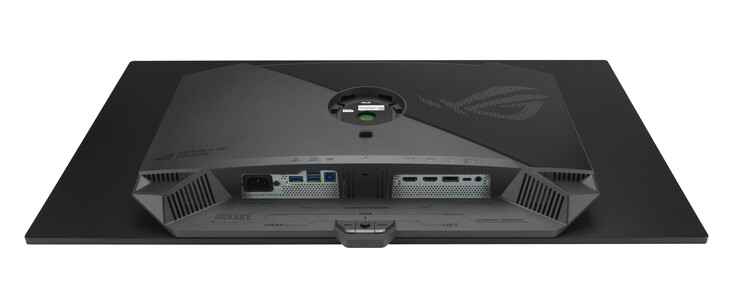 The ROG Swift OLED PG32UCDMR contains five USB ports, including a 90 W Type-C connection that offers DisplayPort Alt Mode. (Image source: Asus)