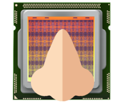 Researchers at Intel made a microchip that can smell. (Image via Intel w/ edits)