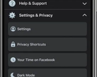 Facebook's Dark Mode is more of a Dark Grey Mode. (Image via 9to5Mac)