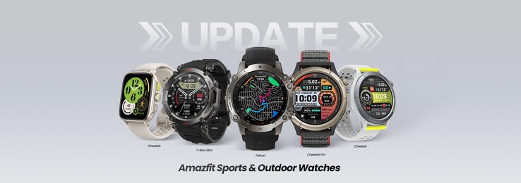 The new Amazfit update is available for various Cheetah, Falcon and T-Rex Ultra smartwatches. (Image source: Amazfit)