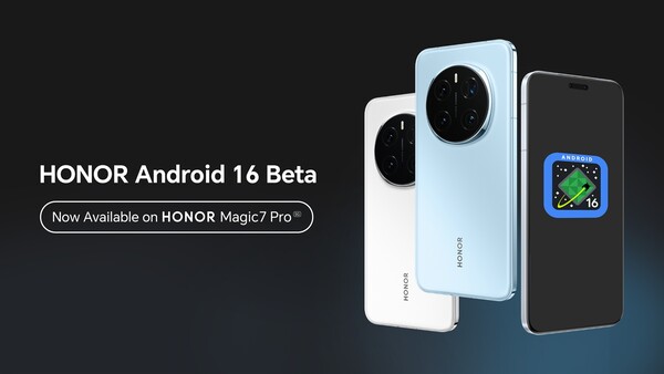 Android 16 Beta is already available for the Honor Magic7 Pro but a stable update will arrive later this year. (Image source: Honor)