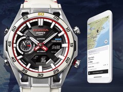 Casio’s ECB-2300HR-1A watch (pictured) is a special edition model designed with Honda. (Image source: Casio)