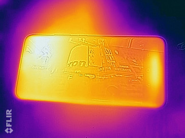 Heat map of the front of the device under load