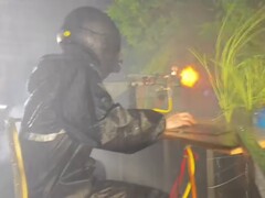 Instagram user ryc._1216 has built a gaming setup that simulates gunfire, rain and wind. (Image source: ryc._1216 via Instagram)