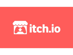 Itch.io's logo displayed against a red background. (Image source: Itch.io)