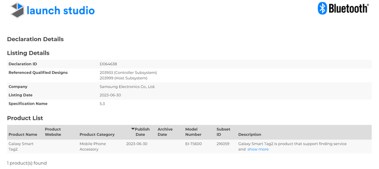 The "Galaxy S23 FE" and "Tag2" pop up in new leaks. (Source: 3C via MySmartPrice, Bluetooth SIG)