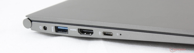 Left: AC adapter, USB 3.0, HDMI, USB 3.0 Type-C Gen. 1