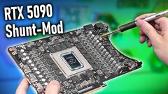 Modded RTX 5090 (image source: der8auer YouTube channel)