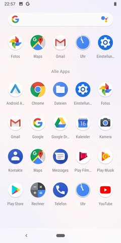 Default app drawer and preinstalled apps