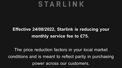 The price reduction messages (image: Starlink)