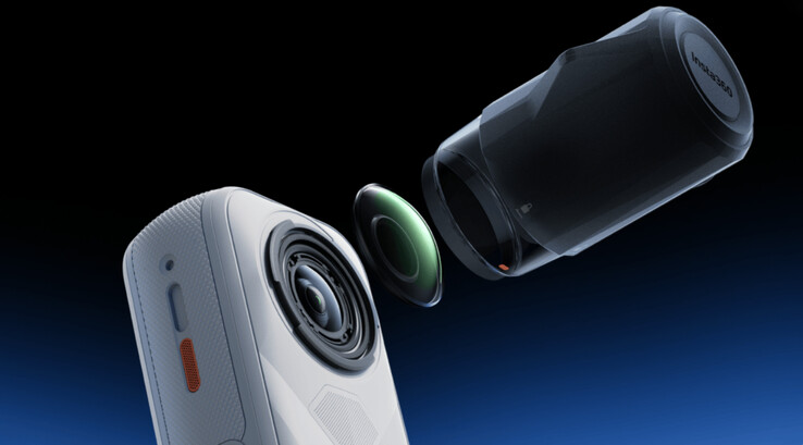 The Insta360 X5 Satin White Limited Edition supports replaceable lenses, unlike the DJI Osmo 360. (Image source: Insta360)