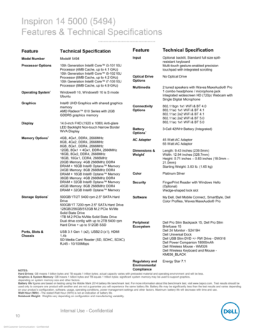 Inspiron 14 5000 5494 specifications (Source: Dell)