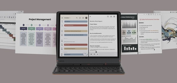The Boox Note Air5 C now has a keyboard accessory for more productive work. (Image source: Boox)