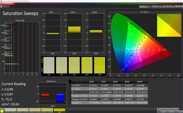 CalMan color saturation (AdobeRGB color space), display mode: Warm