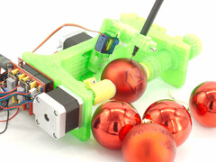 Christmas tree ornaments made by a robot