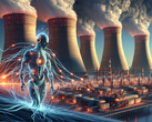 Increasing AI demand forces tech companies to turn to less eco-friendly nuclear power. (Image source: AI-generated, Dall-E 3)