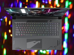 The Gigabyte Aorus 17X gaming laptop packs a per-key RGB keyboard with 2 mm of travel. (Image source: Gigabyte, Unsplash, edited)