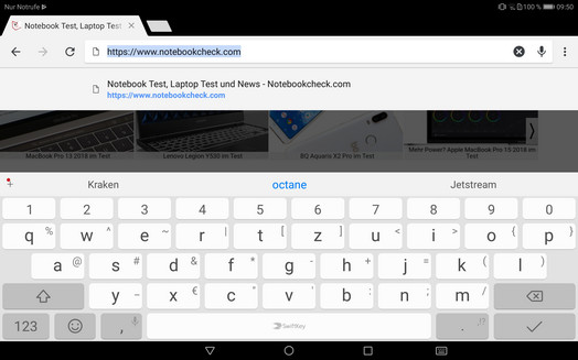 Keyboard landscape mode