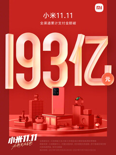 Xiaomi had a successful Singles Day, with Apple trailing in second place. (Image source: Xiaomi)
