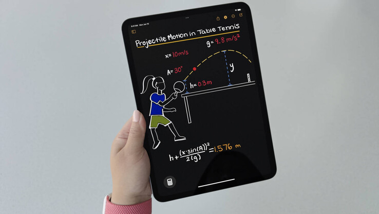 Math Notes will attempt to read handwritten math equations and solve problems dynamically. (Image via Apple)