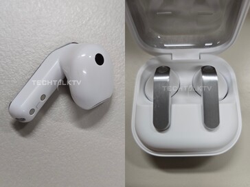 Alleged dummy unit of Galaxy Buds 4 earbud and charging case.