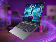 The LOQ Essential 15IPH11 has a purple-backlit keyboard.
