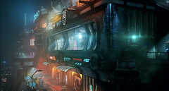 The Ascent’s gritty cyberpunk visuals are significantly enhanced by ray-tracing (Image source: Neon Giant)