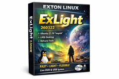 Exton Linux ExLight 260322 launched with many updates, including Enlightenment 0.27.1 and Calamares 3.3.14-1