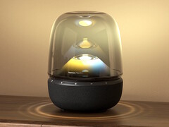 The Harman Kardon Aura Studio 5 Bluetooth speaker projects 360-degree sound and light. (Image source: Harman Kardon Japan)