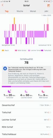 TruSleep tracking detects light, deep, and REM sleep phases