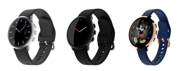 Pebble Round 2 in Brushed Silver, Matte Black, and Polished Rose Gold. (Image source: Repebble)