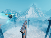 Sword of the Sea lets players traverse the landscape with a "Hoversword". Pictured - an ingame screenshot. (Image source: Steam)