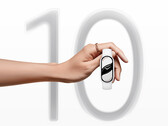 The Smart Band 10 costs €49.99 in the EU. Pictured - a marketing image; a hand holding the wearable with "10" as the background. (Image source: Xiaomi)