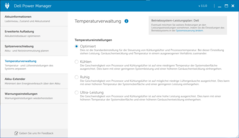 Temperature management can be adjusted in Dell's Power Manager