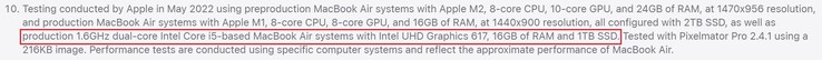 SKU clues in the fine print "Intel UHD Graphics 617". (Image source: Apple)