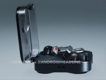 Side view of the black Nothing Ear (3) in the case. (Image source: Android Headlines)