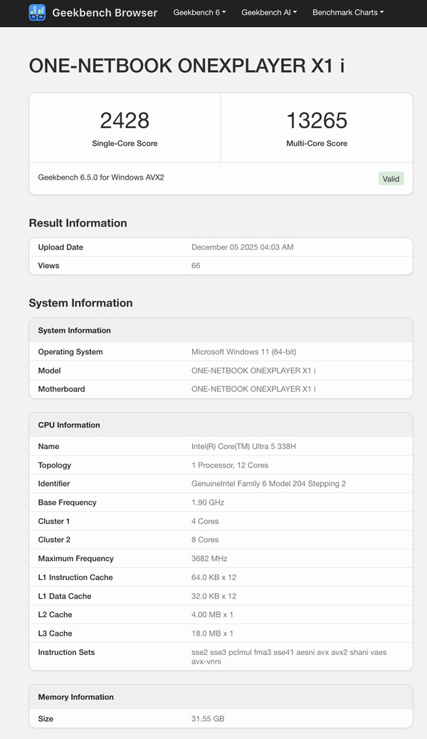 (Image source: Geekbench)