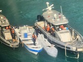The narco sea drone directed by Starlink off the Carribean coast. (Image source: Armada de Colombia)