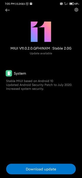 V11.0.2.0.QFHINXM is now live for the Redmi Note 7 Pro. (Image source: XDA Developers)