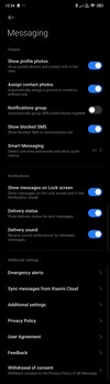 Messaging settings