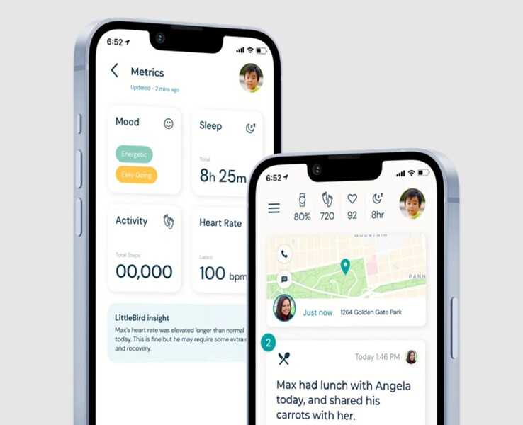 Littlebird Marlon app allows parents to track a child's heart rate, location, and more on their phones. (Source: Littlebird Connected Care)
