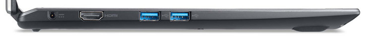 Left side: DC power socket, HDMI-out, two USB 3.1 Gen 1 (Type-A) ports