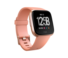 The Fitbit Versa smartwatch offers 24/7 heart-rate tracking and can store and play music files. (Source: Fitbit)