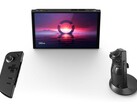 Lenovo Legion Go with controllers detached and the right controller in mouse mode. (Image source: Amazon)