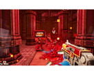 A gameplay screenshot from Warhammer 40,000: Boltgun - Words of Vengeance that shows off the typing based gameplay. (Image Source: Steam)