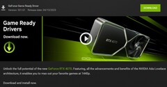 Nvidia Game Ready Driver 531.61 notification and details in GeForce Experience (Source: Own)